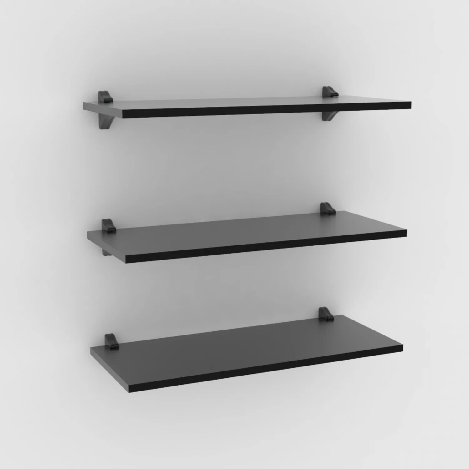 Repisa Flotante + 2 Soportes 90×30 NEGRO - Brasforma