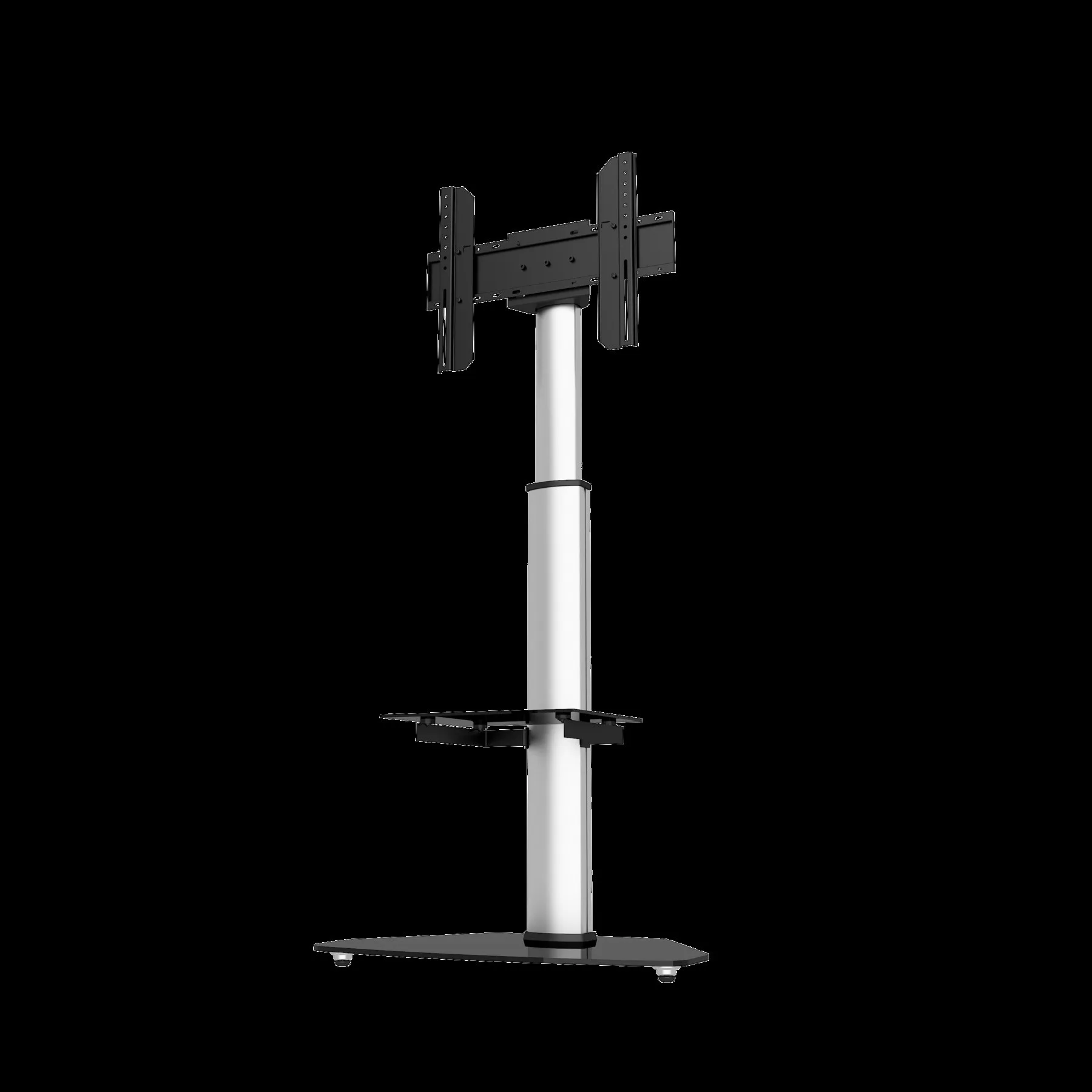 Pedestal de TV 37" a 70"  360° 40Kg   Aluminio/Vidrio  SKCR06001 Brasforma