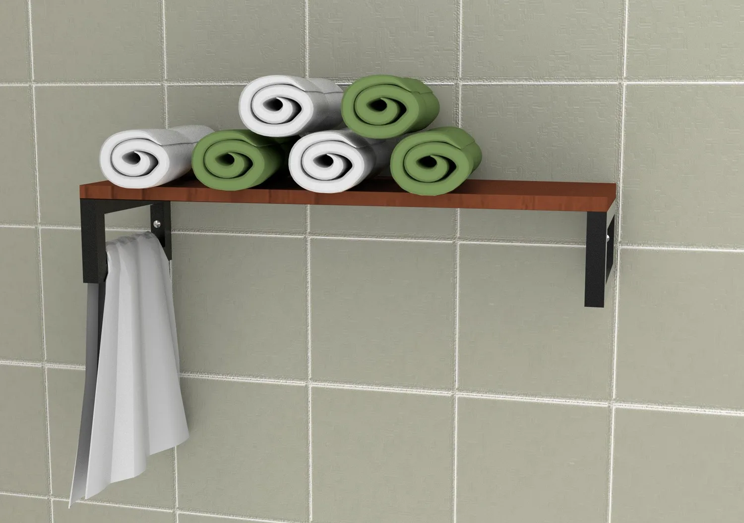Estante Industrial 1 Repisa 60cm x 20cm CAFE 20kg