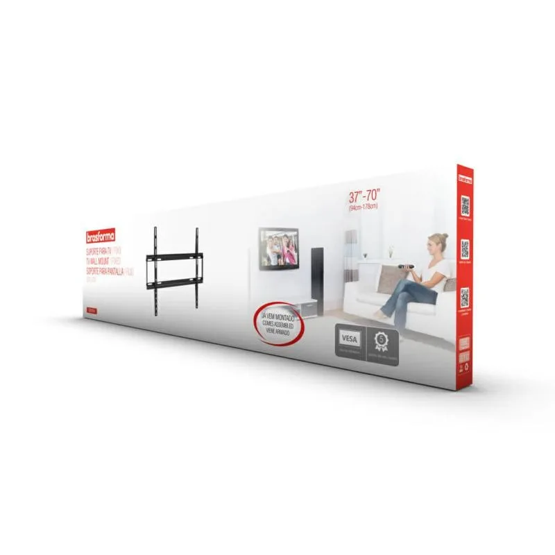 Soporte Fijo Para TV  37" a 75" Ultra delgado - SBRP604  Brasforma