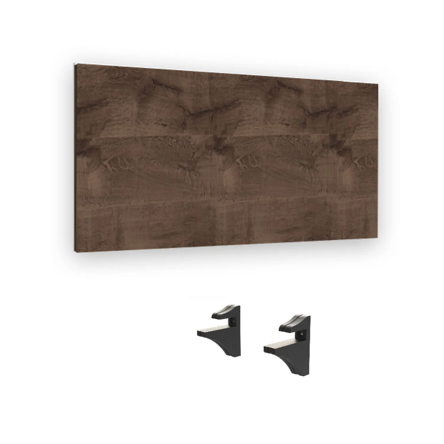 Repisa Flotante + 2 Soportes  60×25cm  CAFE - Brasforma