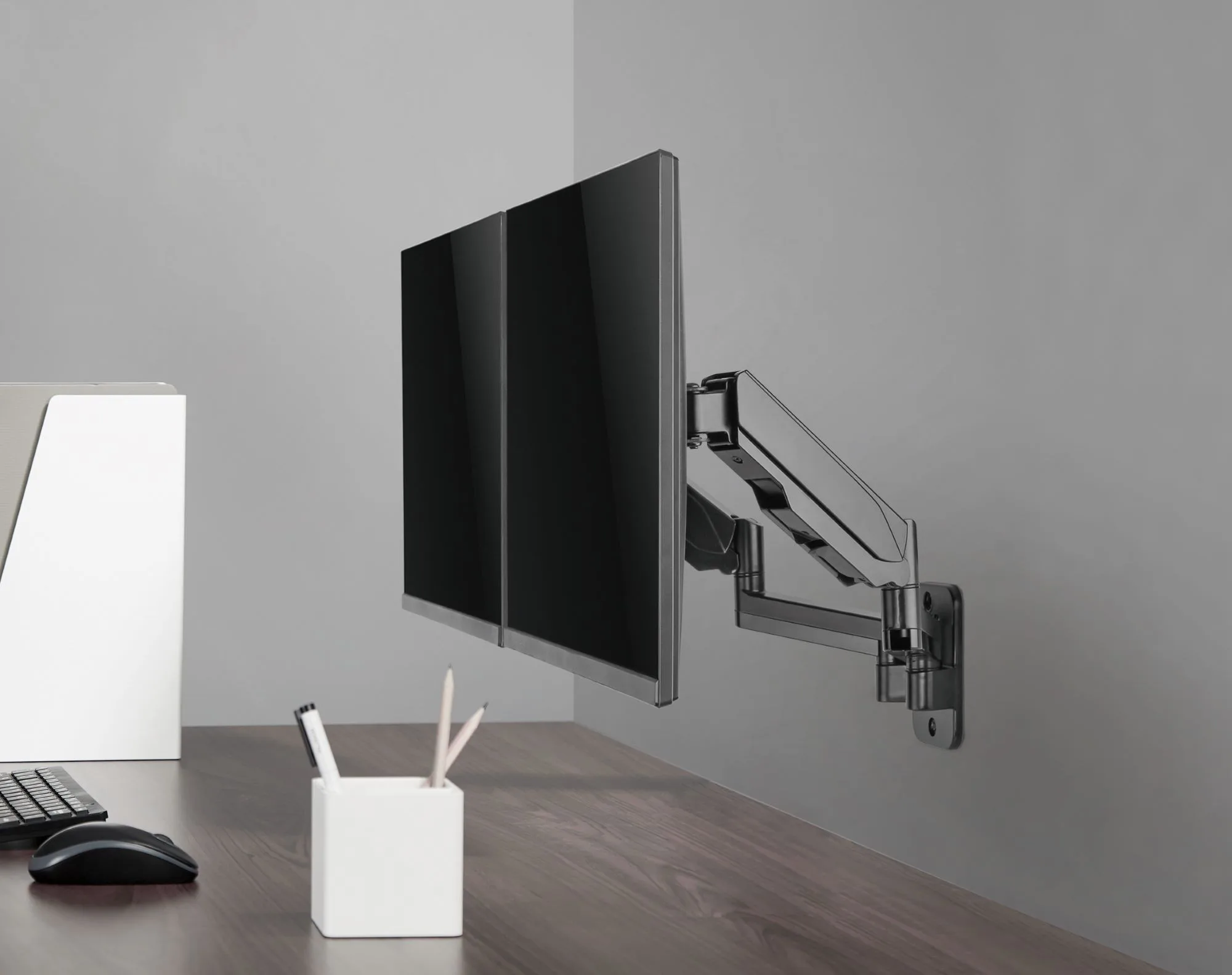 Soporte de Pared para 2 Monitores 17" ~ 32" 18Kg  360° SBRM114D - Brasforma