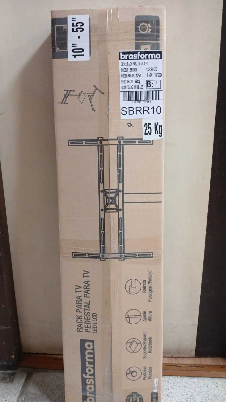 Pedestal de TV 10" a 70" Inclinable 35kg  SBRR10 - BRASFORMA