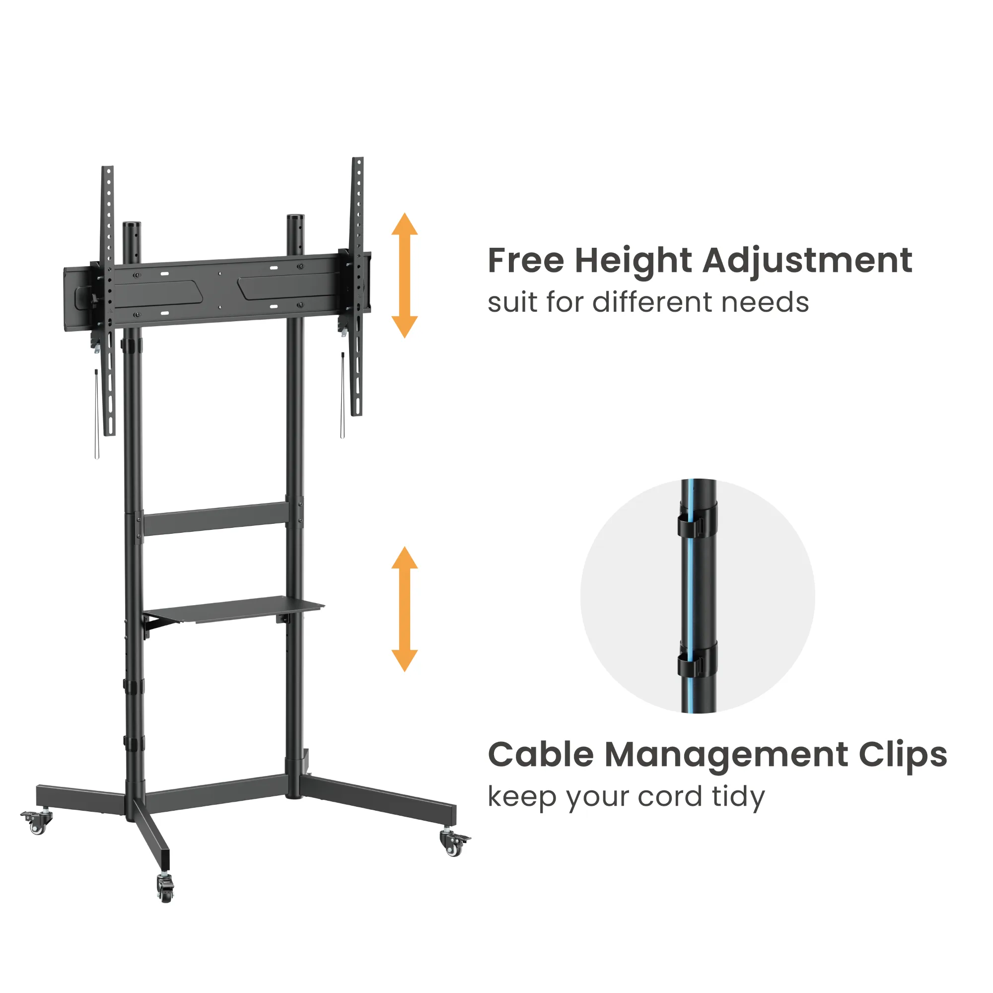 Pedestal de TV para 55" a 100"  70kg Inclinable y Ajustable - SBRCR1044 Brasforma