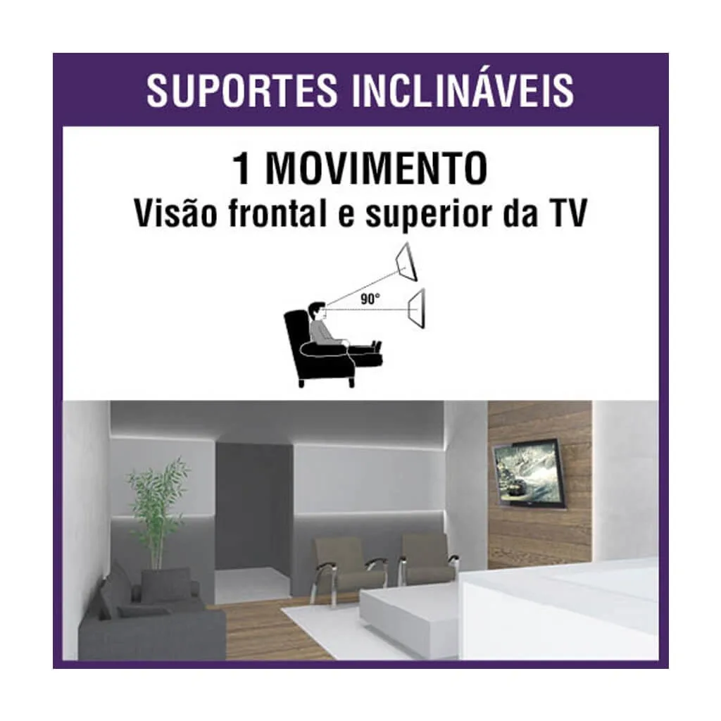 Soporte Inclinable para TV  37” a 85”  ULTRA SLIM  50kg - SBRP615 Brasforma