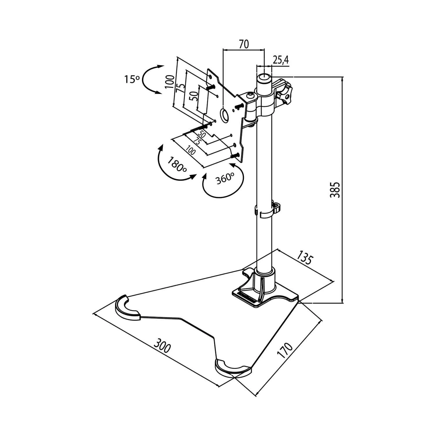 Soporte para Monitor Articulado de 13 ″ a 27 ” - 8kg