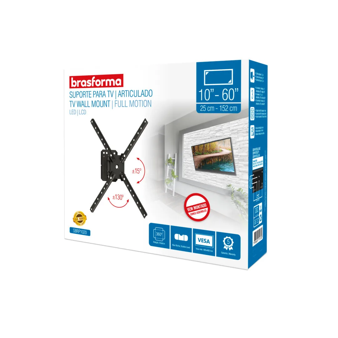 Soporte Articulado TV 10" a 60"  130°  30Kg  sbrp1020