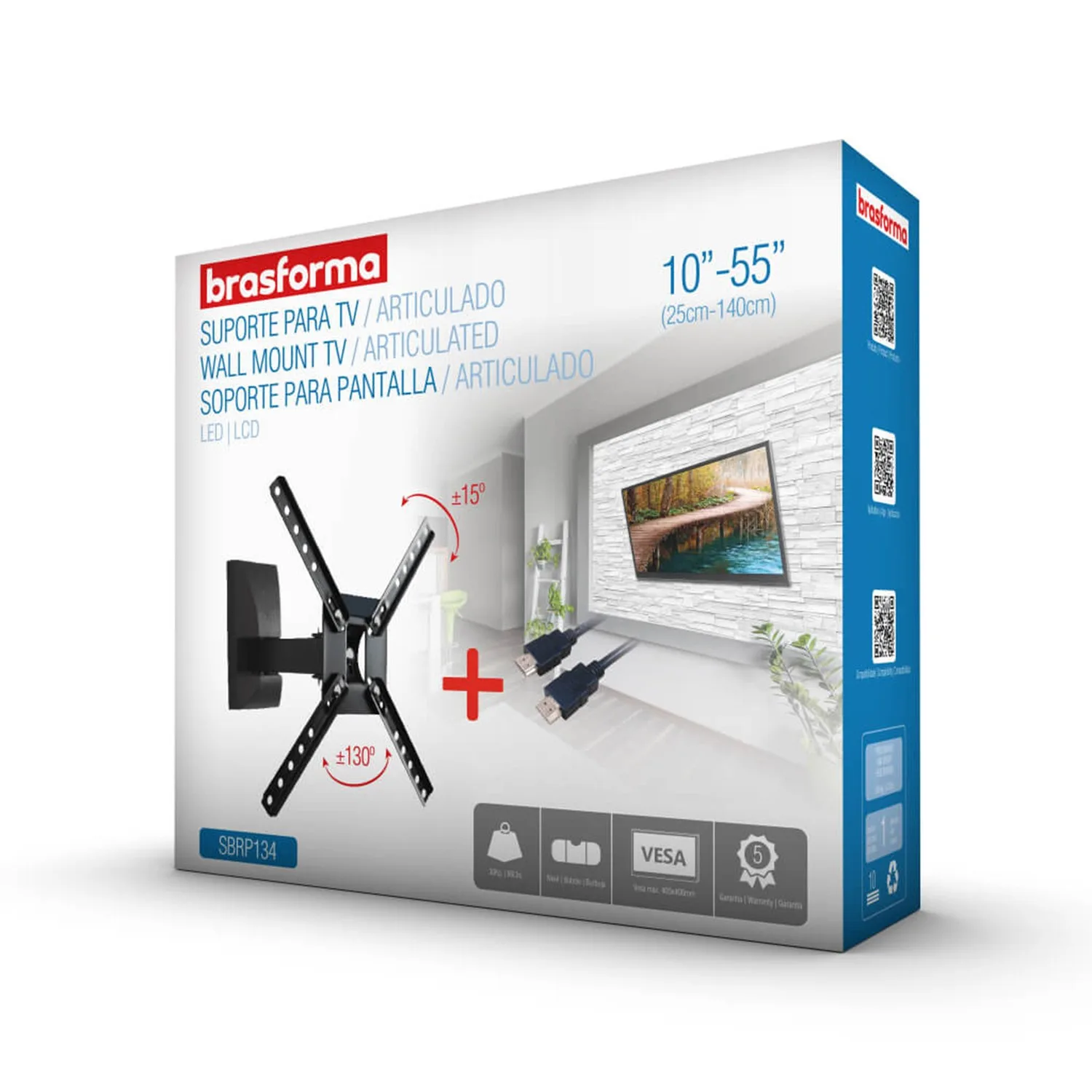 COMBO!! Soporte TV con Brazo 10" a 55"  + Cable HDMI 1mts