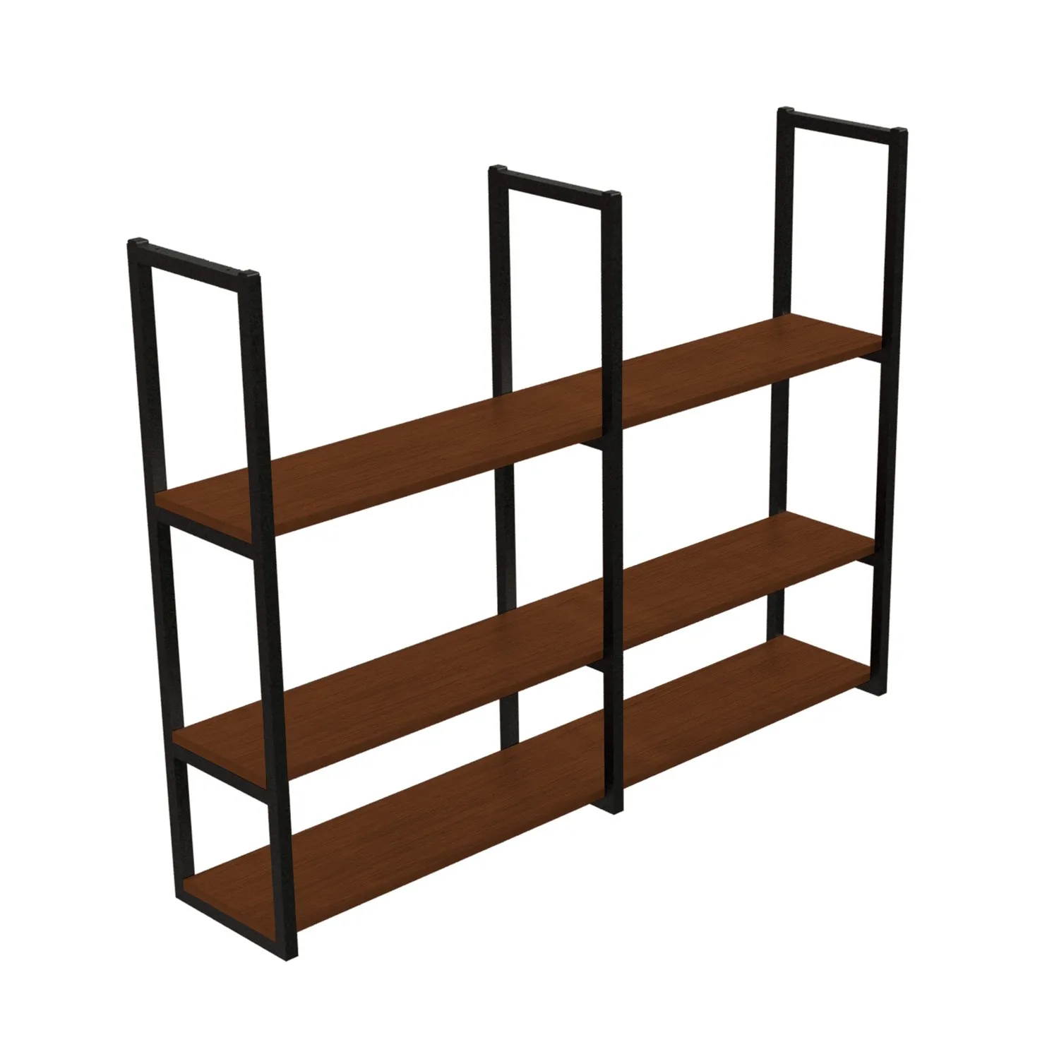 Estante Industrial 3 Repisas - 120x20cm - CAFE - Muro/Suelo