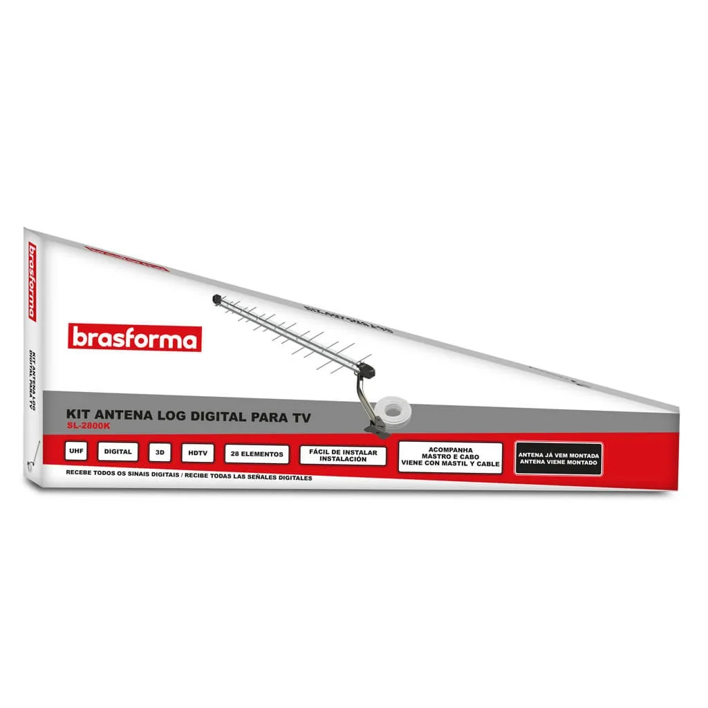 Kit Antena Digital Externa  -log28 -14dbi - Canales  14 Al 83 VHF