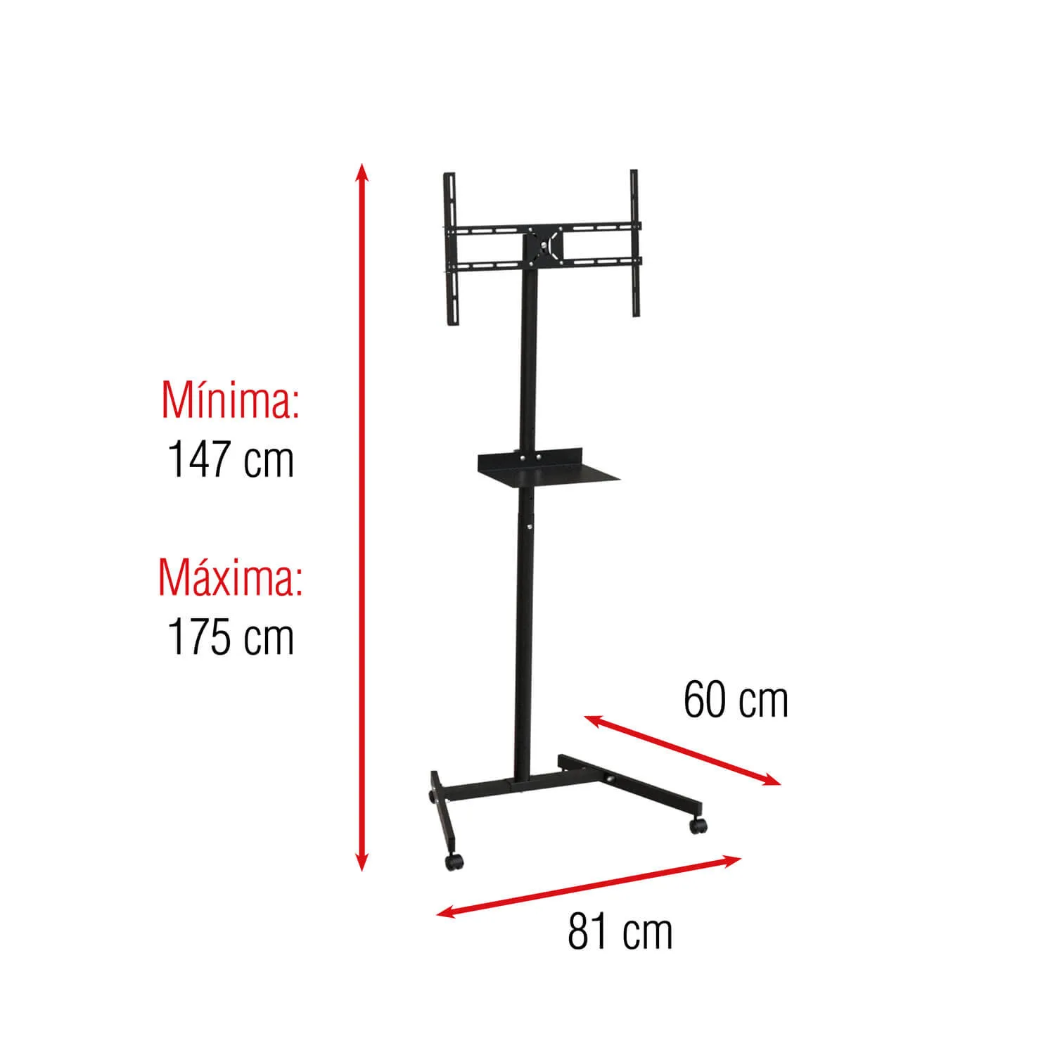 Pedestal de TV 10" a 70" Inclinable 35kg  SBRR10 - BRASFORMA