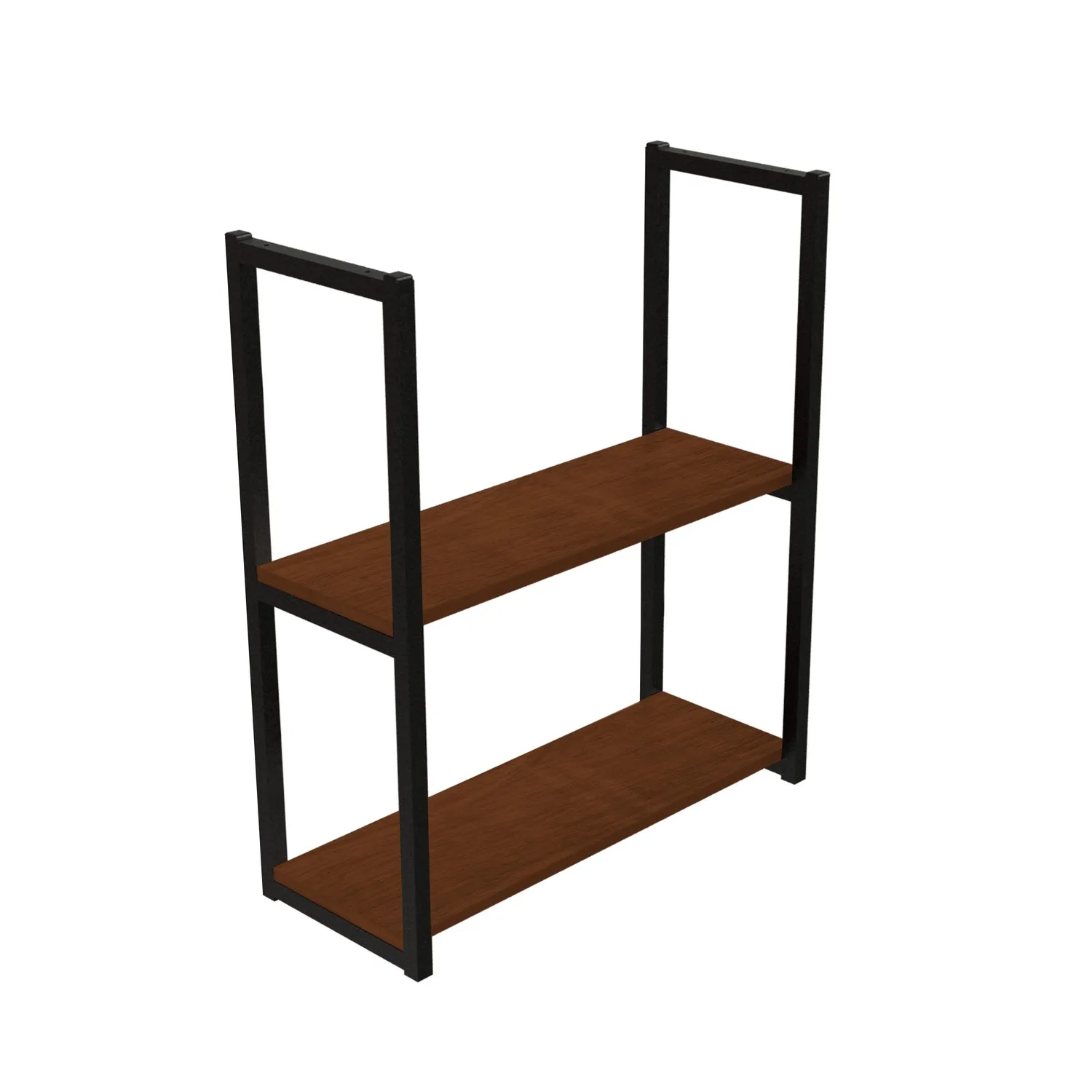 Estante Industrial 2 Repisas 60x20 cm CAFE 20kg Muro/Piso