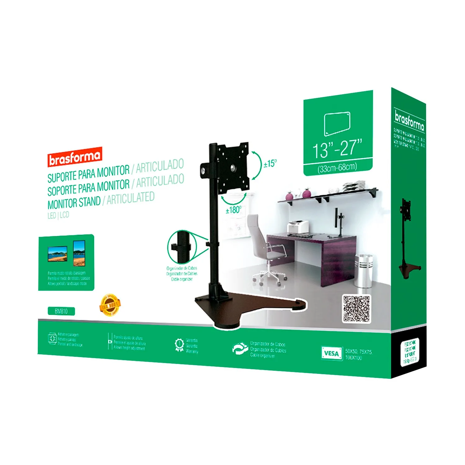 Soporte para Monitor Articulado de 13 ″ a 27 ” - 8kg