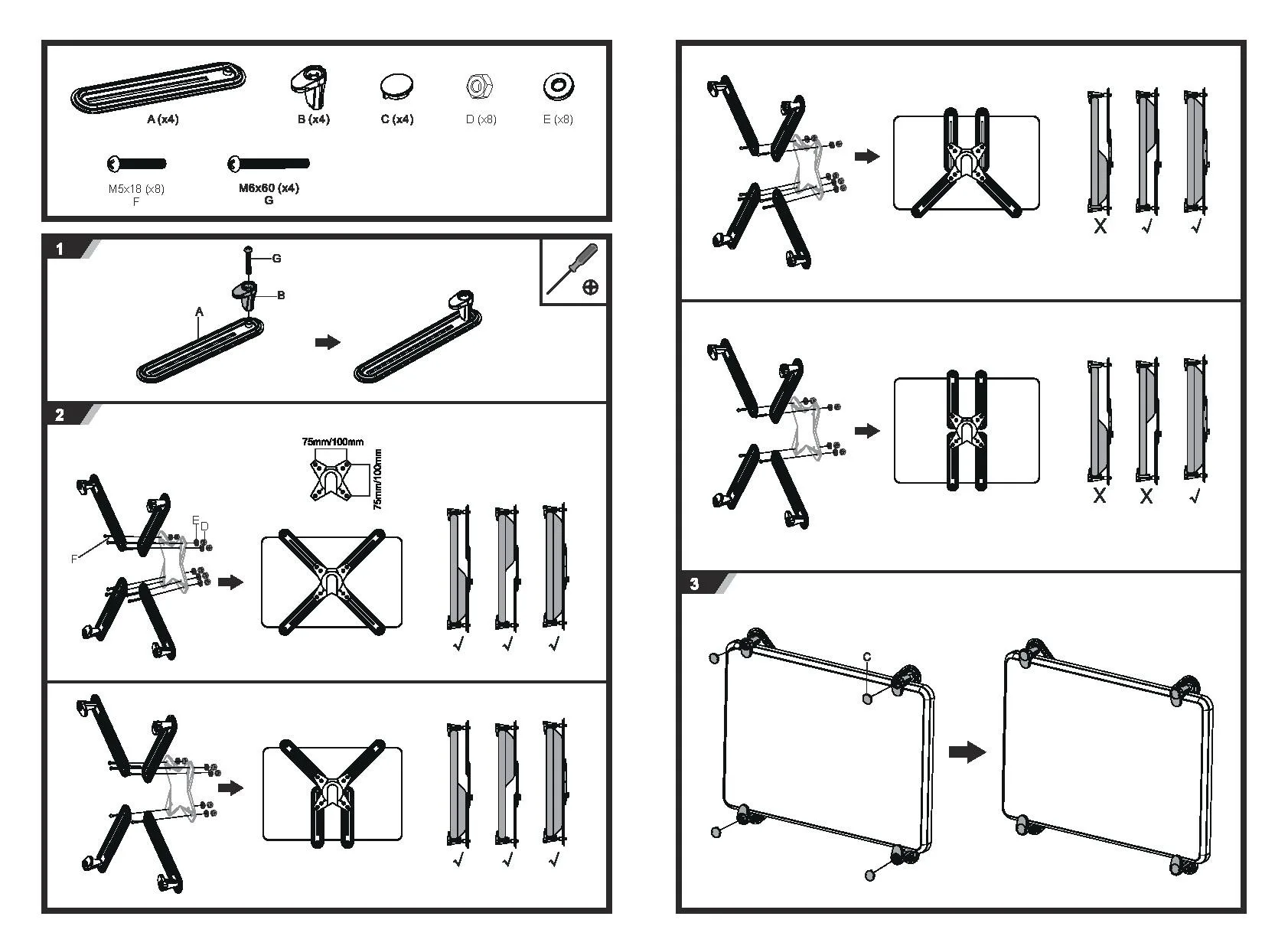 Soporte para TV con Brazo de 42cm  37” a 70"  180° 30kg - sbrp1441  Brasforma