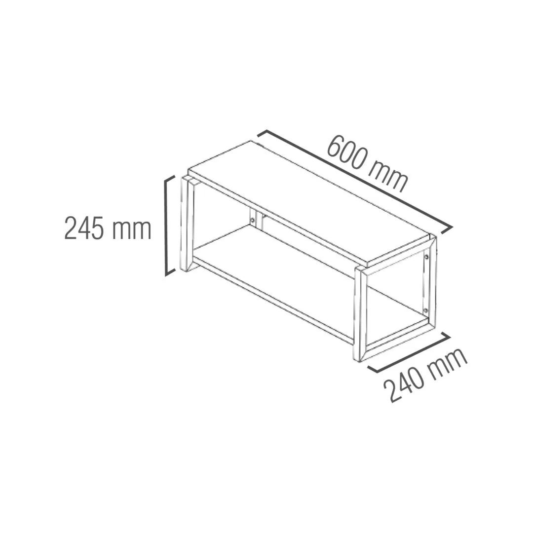 REMATE!! Repisa Flotante Industrial 2 Tablas 60X24,5X24cm CAFE  " Con Detalle"