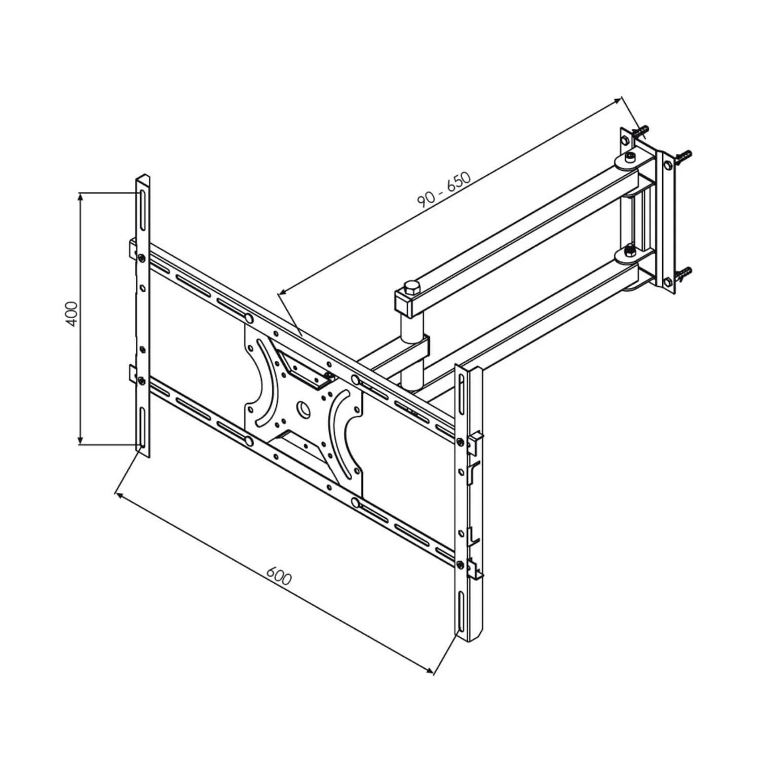Soporte para TV con Brazo de 65cm - 23" a 70" 30kg  Sbrp2440 Brasforma