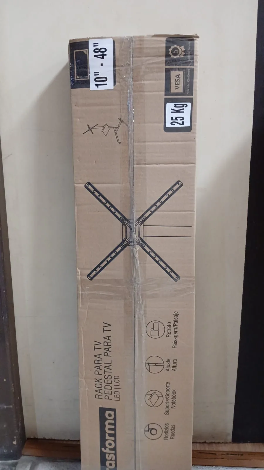 Pedestal de TV 10" a 60" -  25kg  - Inclinable c/ruedas  SBRR11 - BRASFORMA