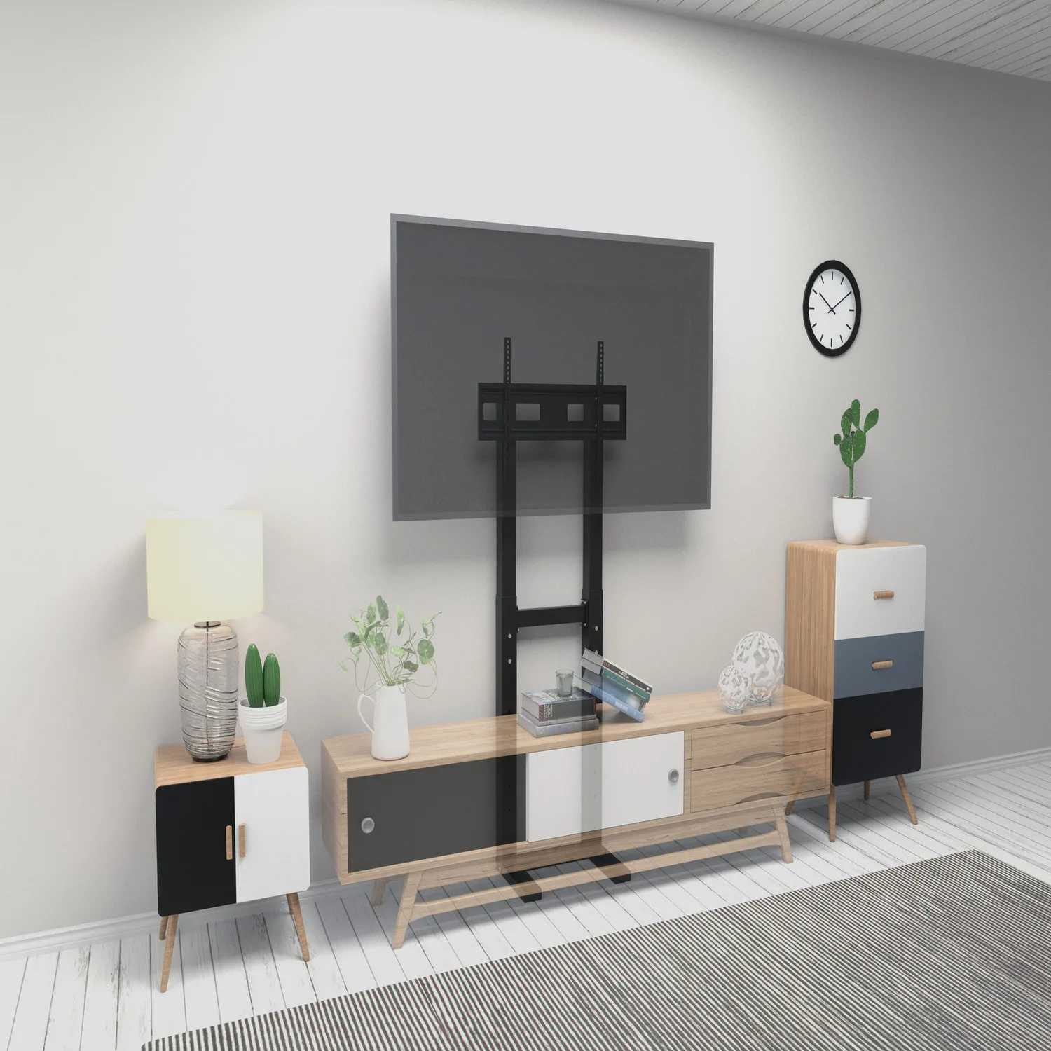 Pedestal de TV Ajustable sin ruedas  32" A 85"  45kg  SKCF17001 Brasforma