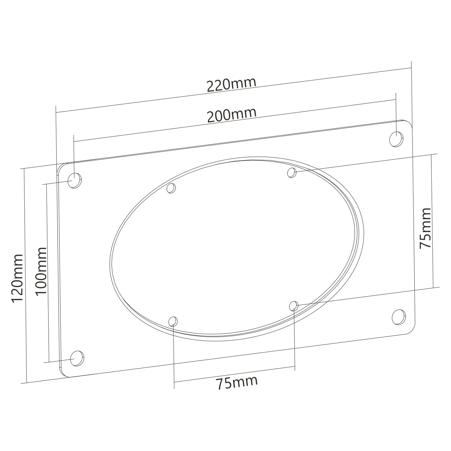 Adaptador Placa Extension VESA 200X100 - Monitores - TV