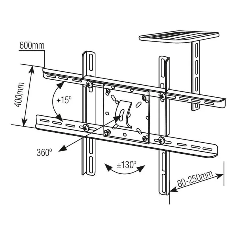 Soporte TV con brazo de 23cm  10" a 70" + Soporte Deco  SBRP430 Brasforma