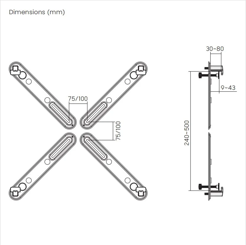 Adaptador para Monitores sin VESA  17"~32"  10kg  SBRMA11 - Brasforma