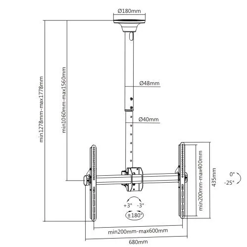 SOPORTE TV-TELESCOPICO FULL- 37 A 70 PULGADAS