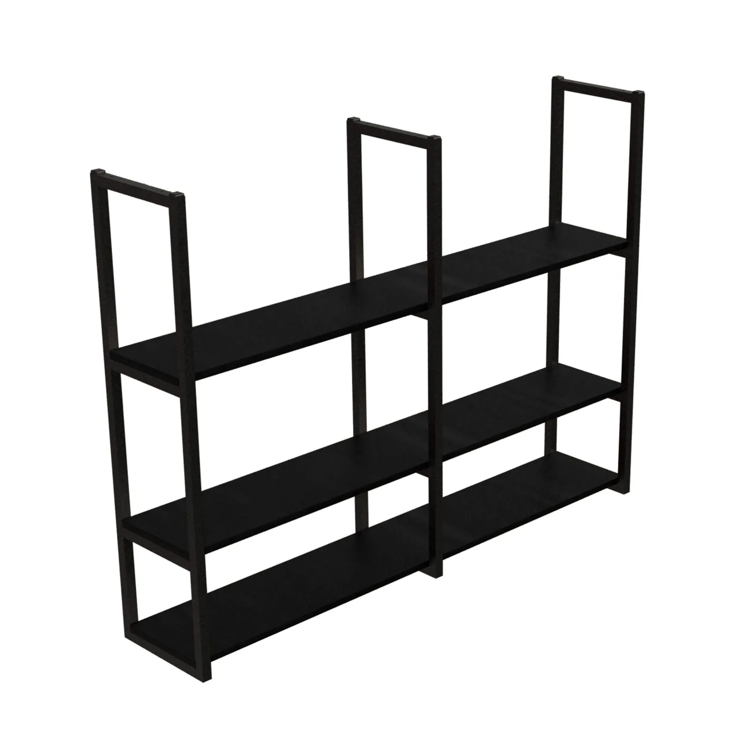 Estante Industrial 3 Repisas - 120x20cm - CAFE - Muro/Suelo