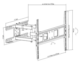 Soporte TV Brazo articulado de 46cm - 37" a 70"  40 kg