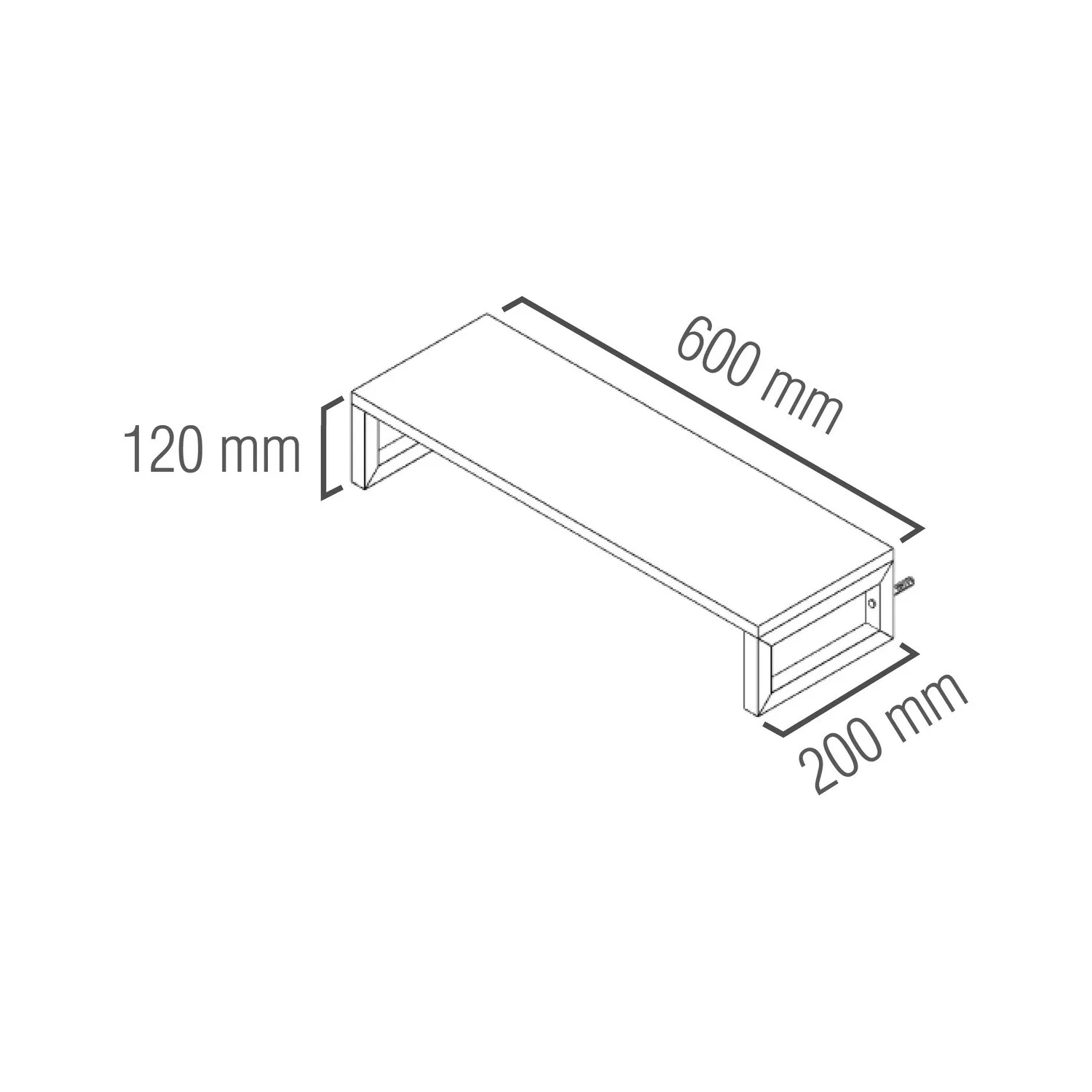 Estante Industrial 1 Repisa 60cm x 20cm CAFE 20kg
