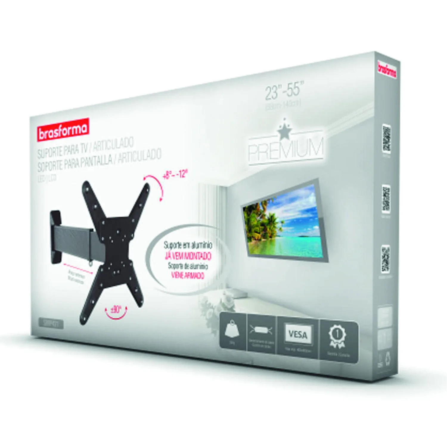 Soporte TV - Brazo Extensor 68 cm - 23" a 55" - Premium Line