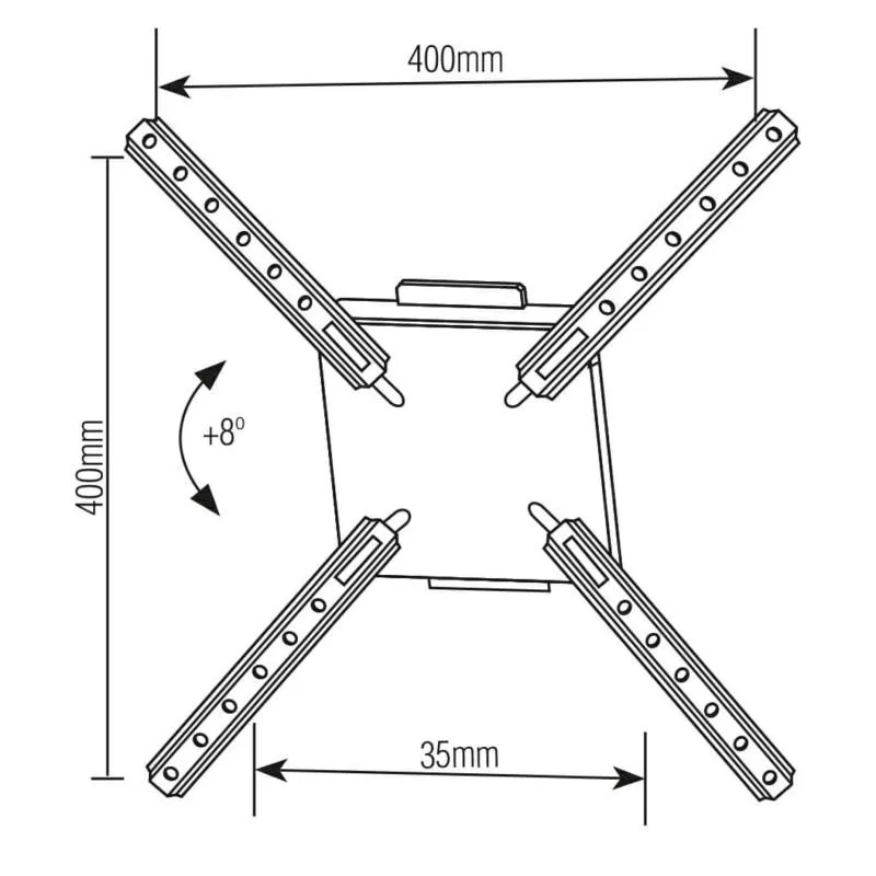 Soporte de TV para Cocina  Inclinable - 10" a 55"   Sbrlb110B  BRASFORMA