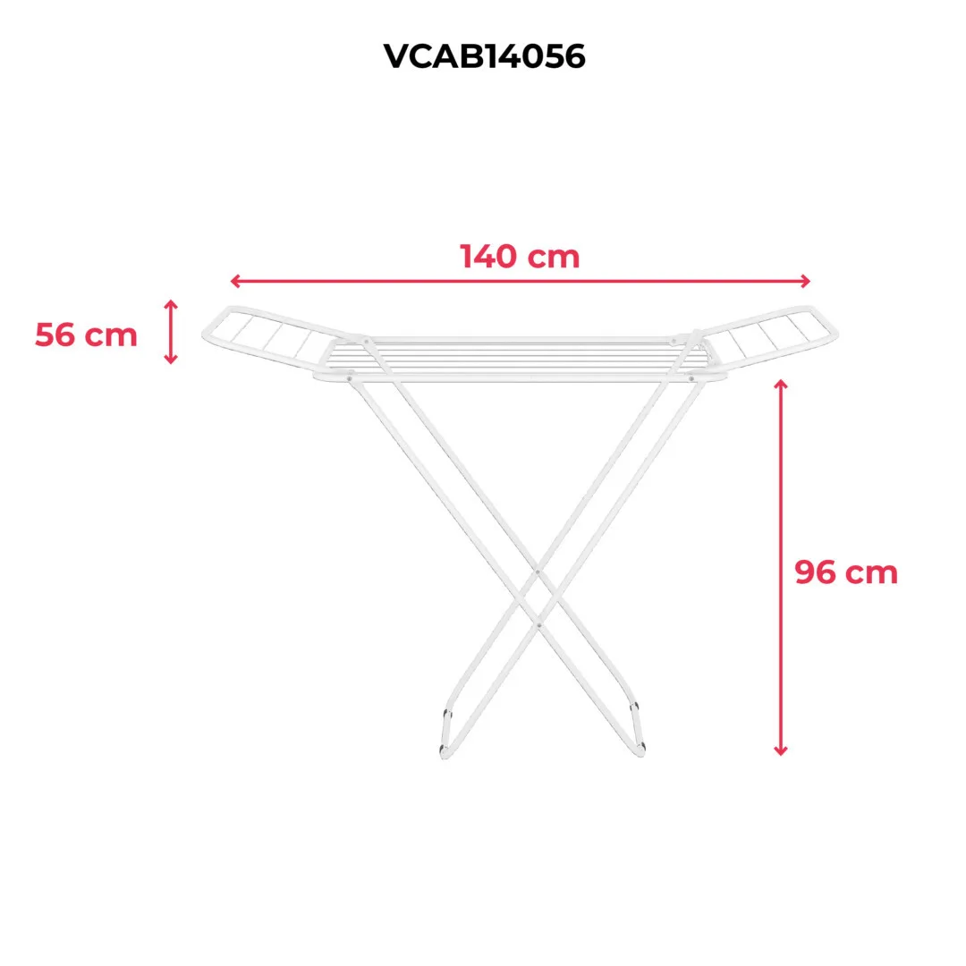 Tendedero De Piso Plegable 140x56cm 13kg  Blanco Brasforma
