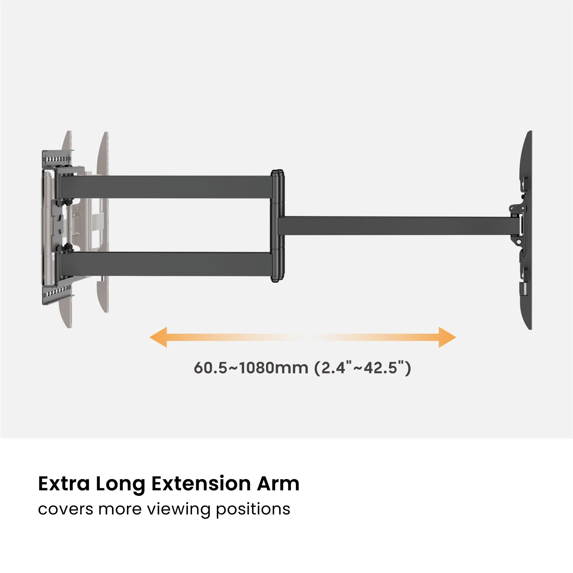 Soporte para TV con doble Brazo de 1.08m  43" a 90"  60kg - sbrp84-486XL  Brasforma
