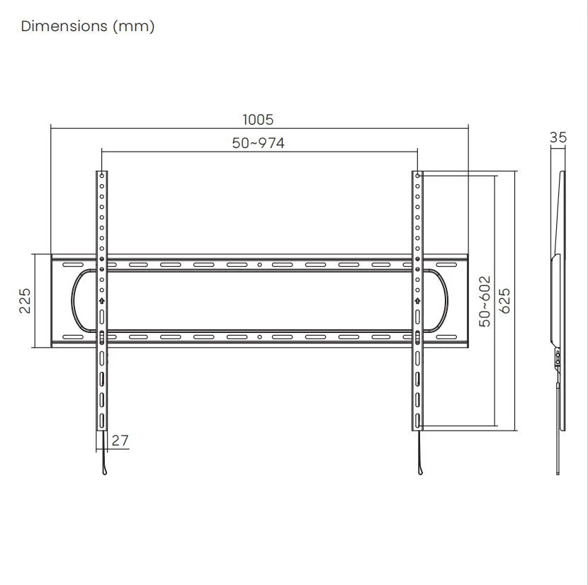 Soporte para TV Grande de  Alta Carga FIJO  60" a 120" 120kg  SBRP73-69F