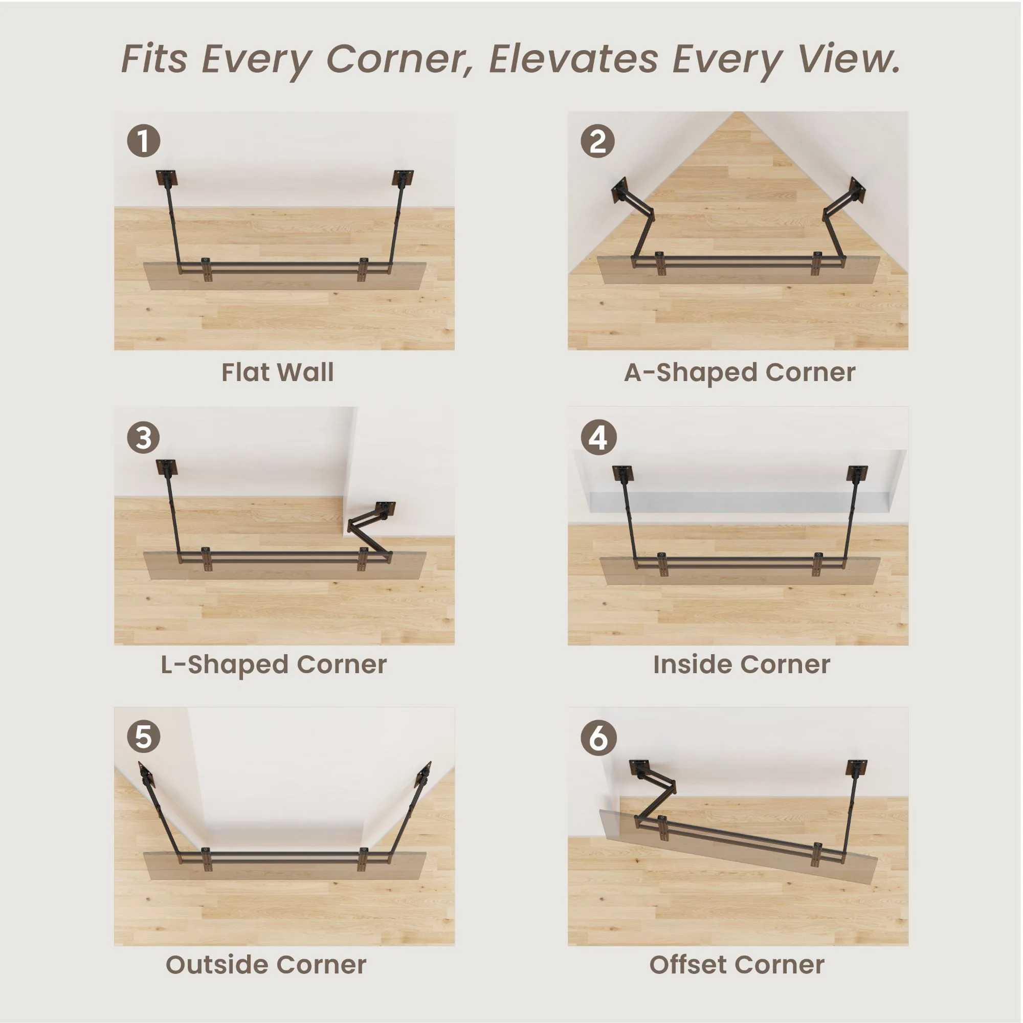 Soporte de TV  INFINITY3  MultiEspacios Heavy Duty - 55" a 90" 80kg  Brasforma