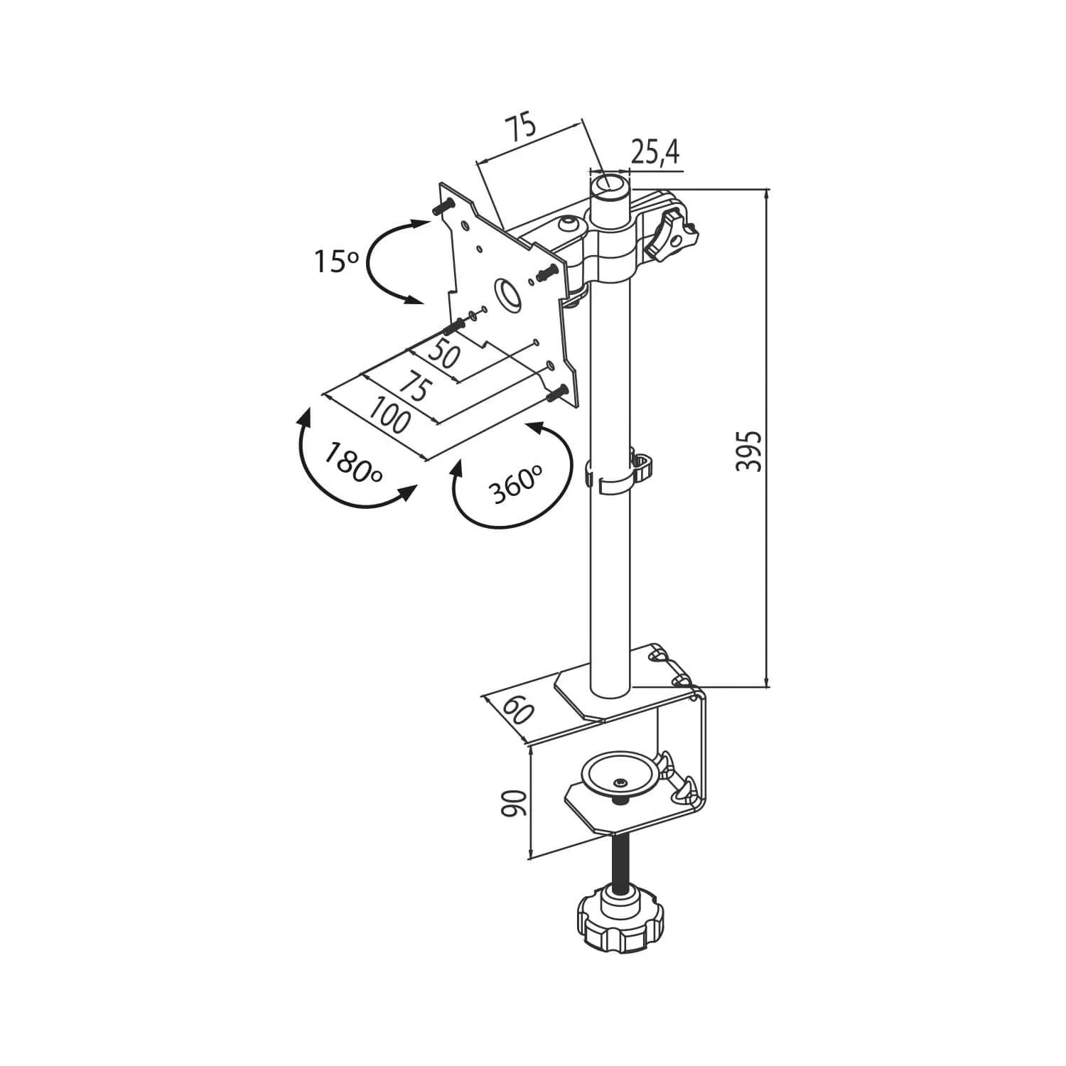 Soporte para monitore -13 "a 27" Orilla de mesa 8kg