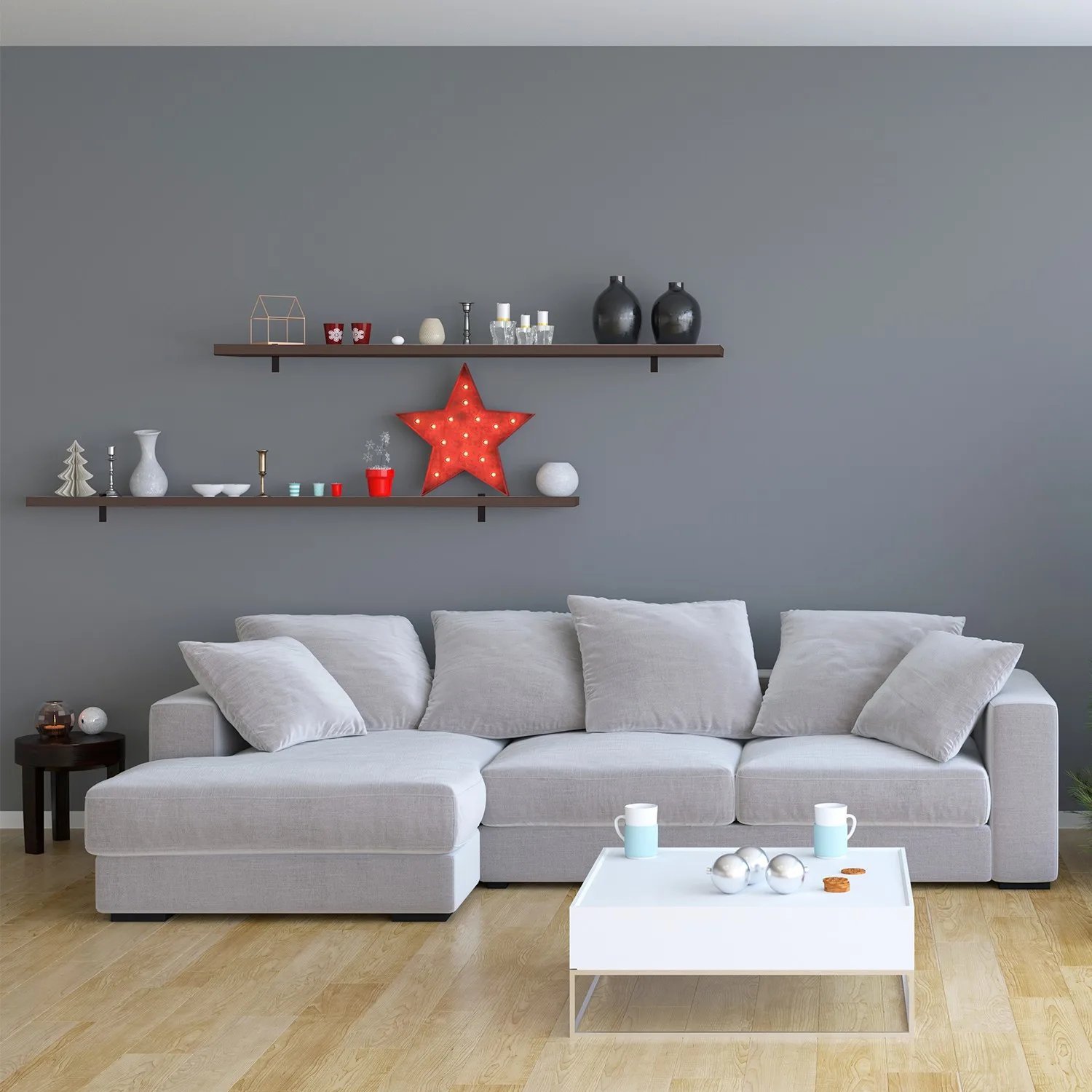 Repisa  +  Soporte  90cm × 30cm  MDP  NOGAL - KIT
