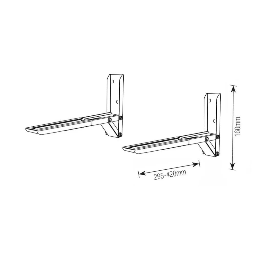SOPORTE PARA HORNO MICROONDAS  AJUSTABLE 30KG  PLATA SBR3.7 BRASFORMA