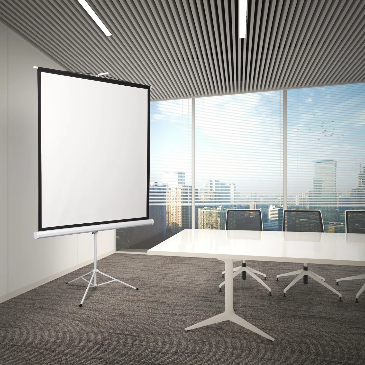 Pantalla para proyector  - Con Trípode 100"  4:3 SBRTP100 Brasforma
