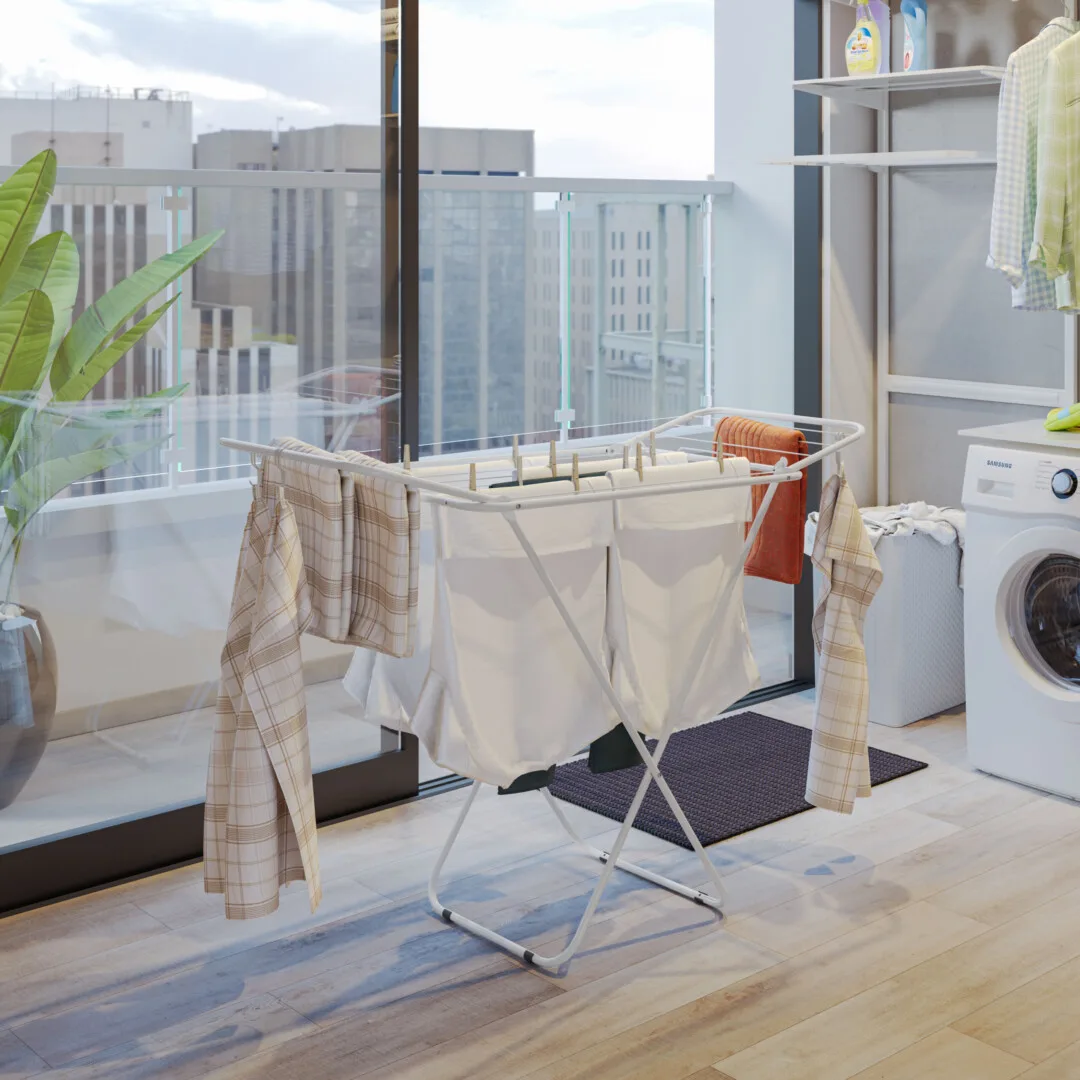 Tendedero De Piso Plegable 140x56cm 13kg  Blanco Brasforma