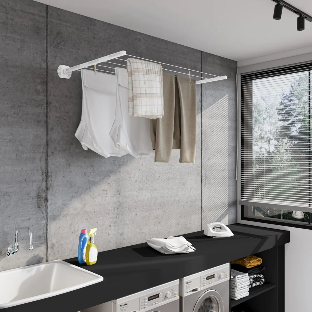 Tendedero Para Muro 100 X 60cm Blanco Brasforma