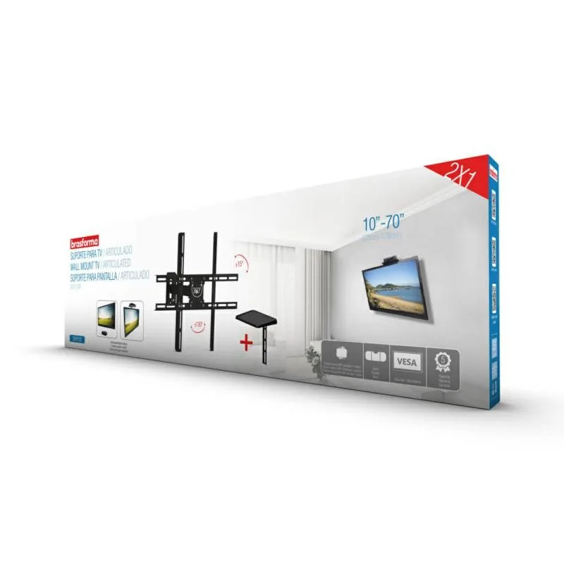 Soporte TV con brazo de 23cm  10" a 70" + Soporte Deco  SBRP430 Brasforma