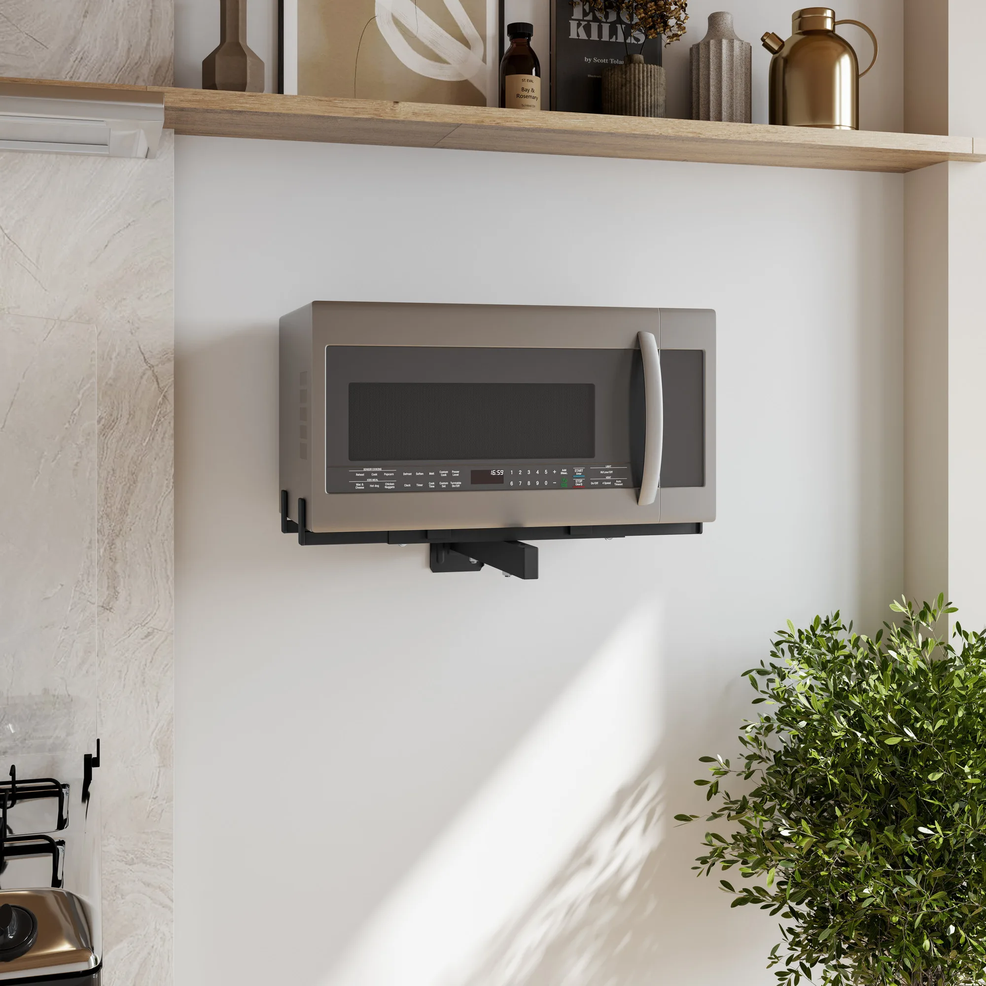 SOPORTE  MICROONDAS  C/TOPE  NEGRO SBR3.4 BRASFORMA