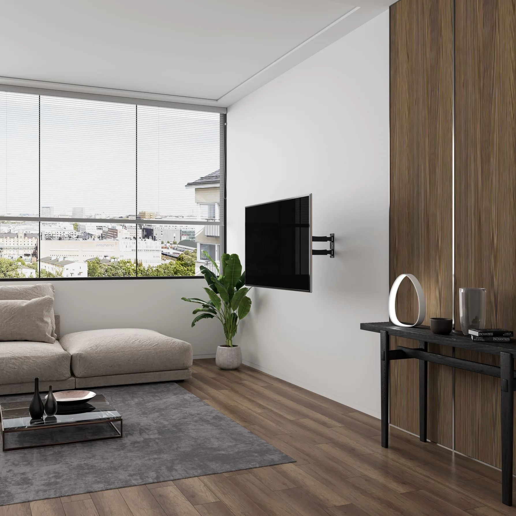 Soporte para TV con brazo de 34cm 10" a 55"-  GIRO 360° Inclinable  - SBRP1040 Brasforma