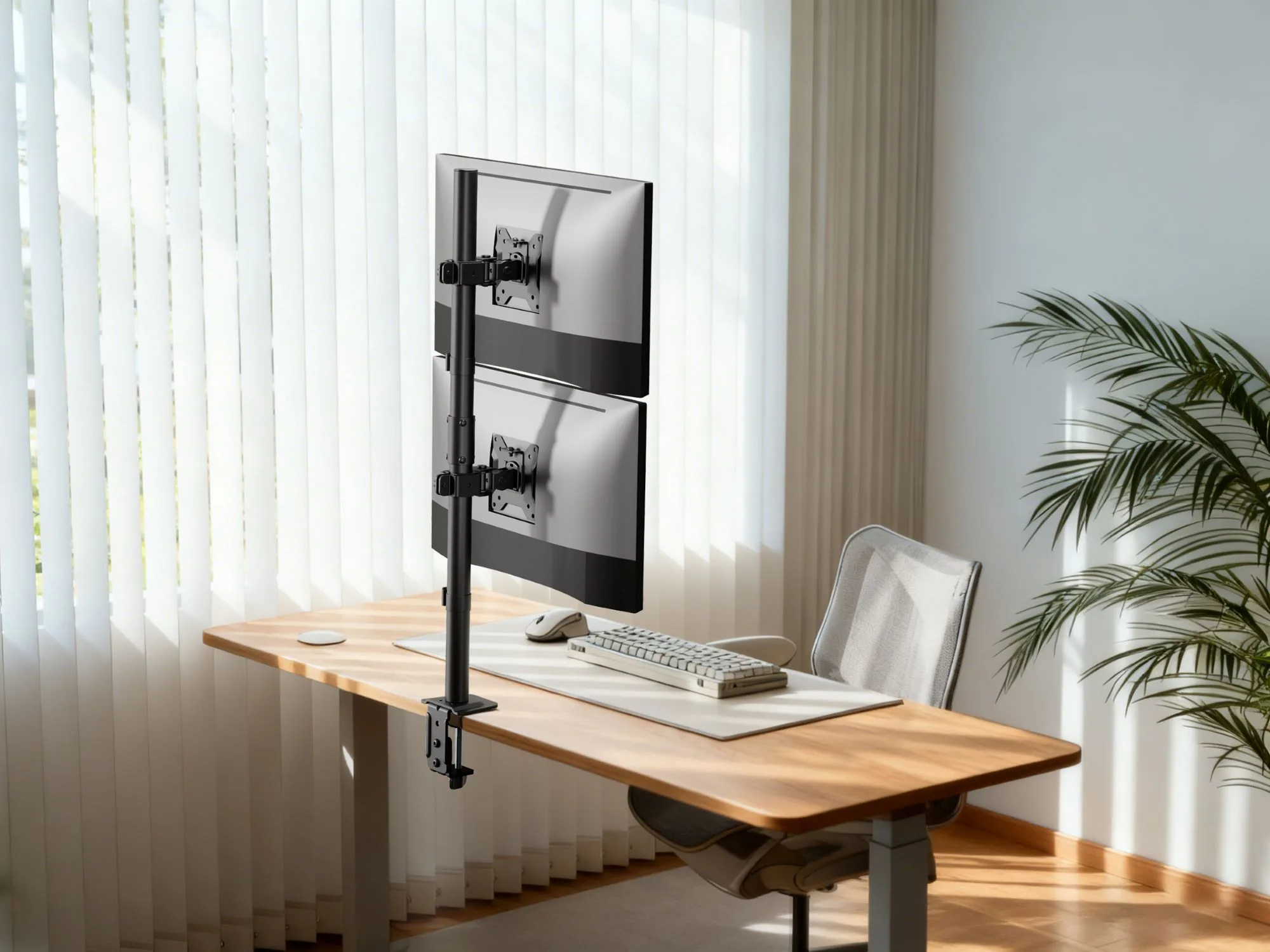 Soporte para 2 monitores 17" a 32" en Vertical  20kg  360° - BM725 Brasforma