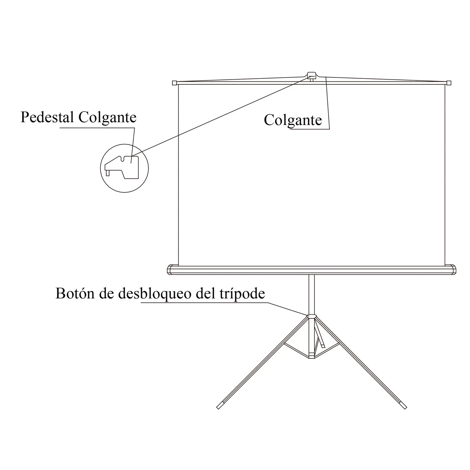 PANTALLA DE PROYECTOR CON TRIPODE  2.03m x 1.52m  100" BRASFORMA
