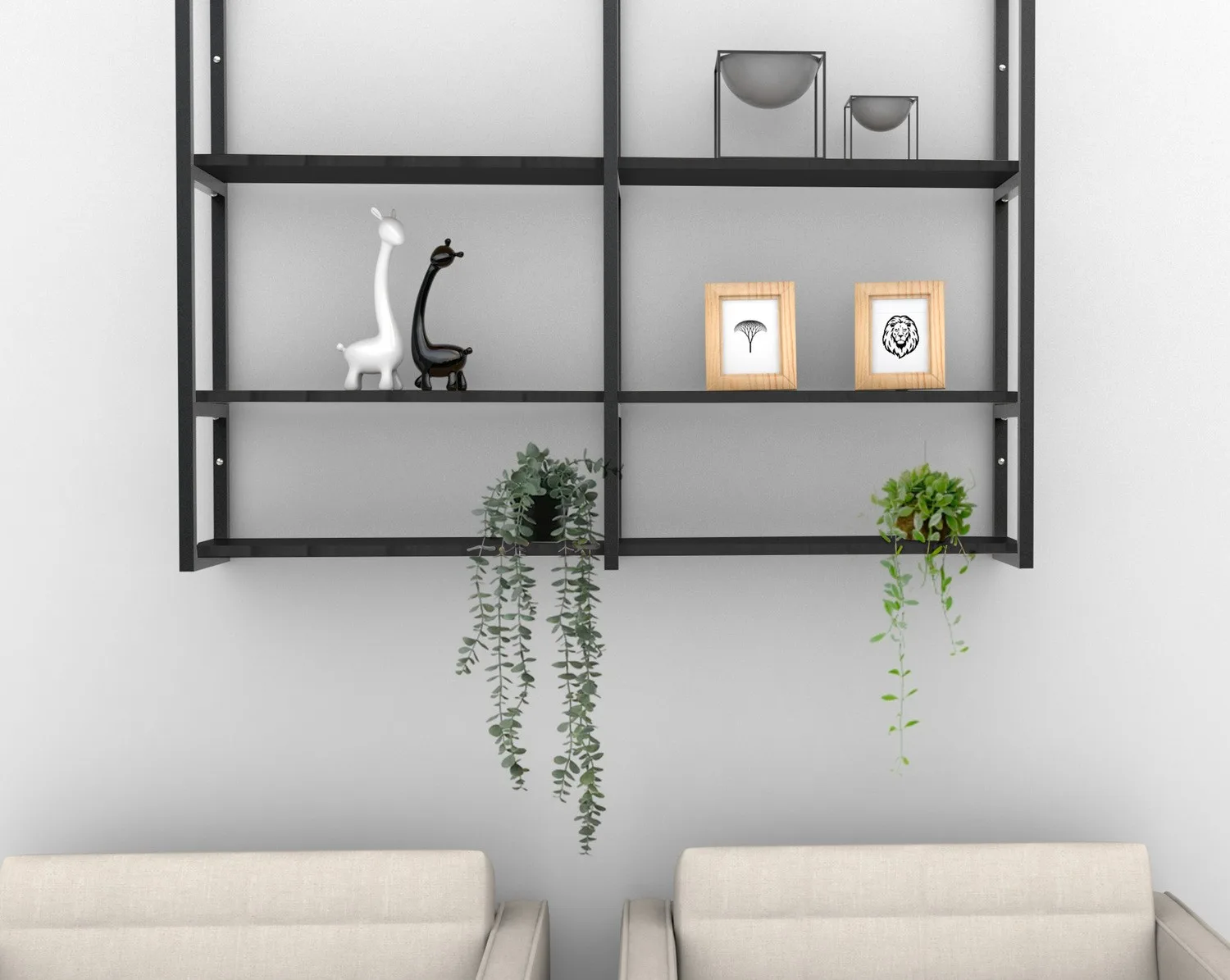 Estante Industrial 3 Repisas - 120x20cm - CAFE - Muro/Suelo