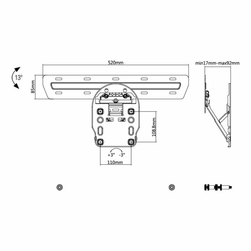 Soporte para TV de 49" a 65"- Samsung QLED  - Q7TM - Q8TM - Q9TM No gap - SBRP13Q