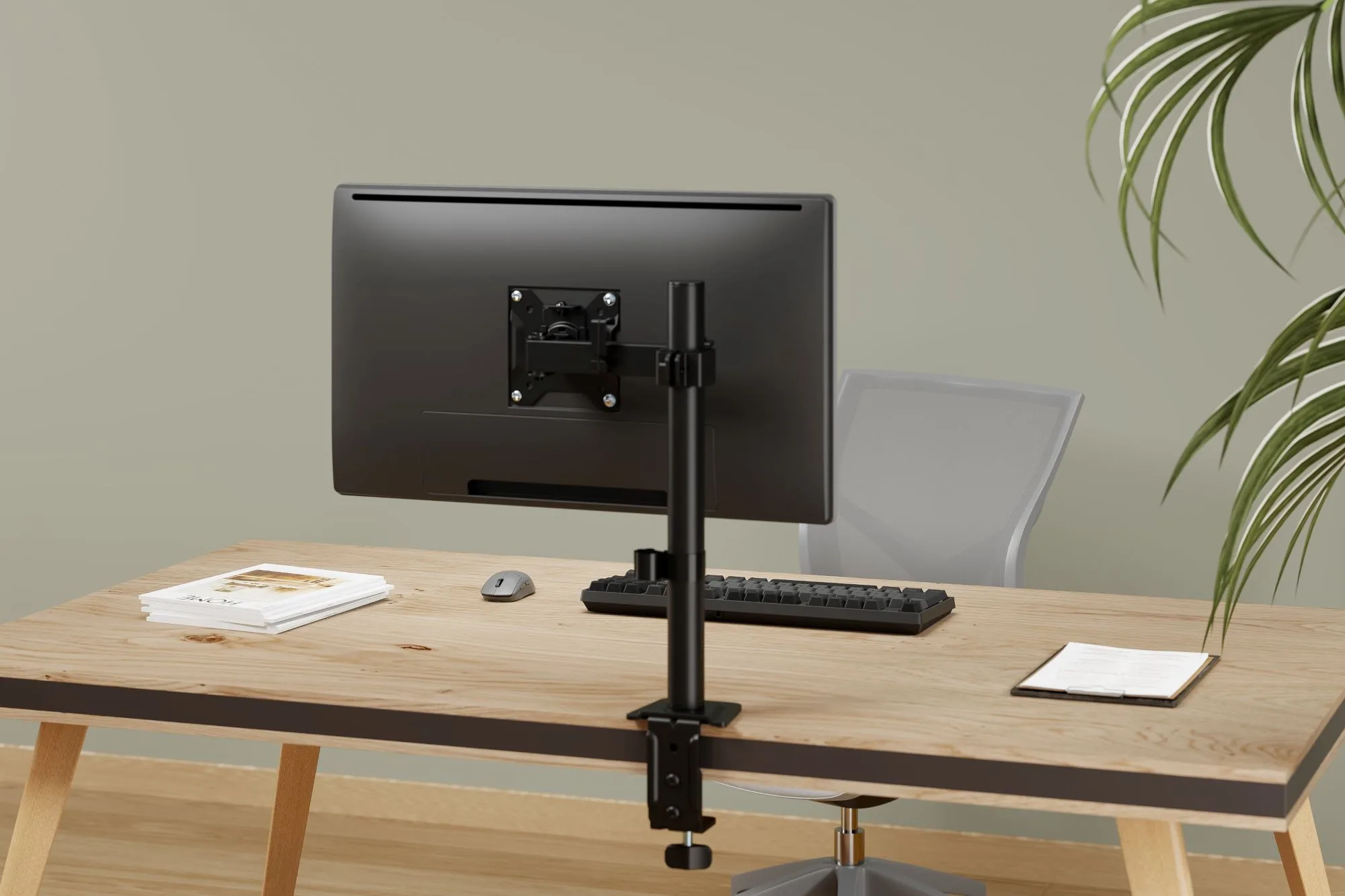 Soporte para Monitor con Brazo de 17″ a 32” - 360°  Mariposa y Ojal - BM711-  Brasforma